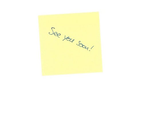 Post-it with phras "See you soon"