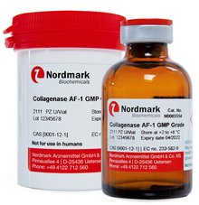 Vial and plastic container of Collagenase AF-1 GMP Grade 